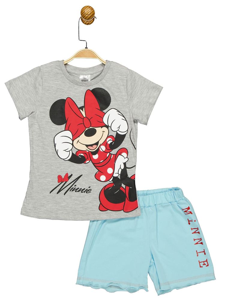 Комплект (футболка, шорти) Minni Mouse 98 см (3 роки) Disney MN18066 Сіро-бірюзовий 8691109889386