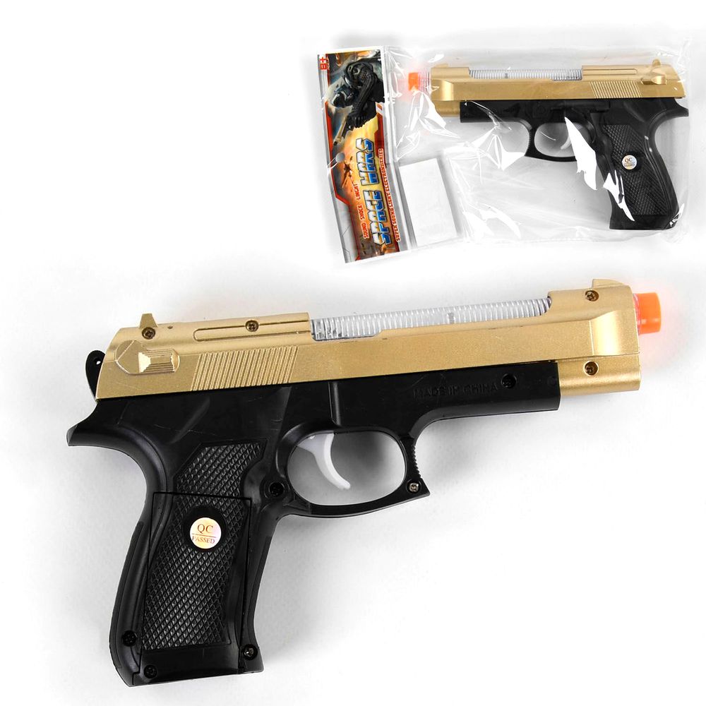 Пистолет Kimi со световым и звуковым эффектом Черно-золотистый 6965178410140