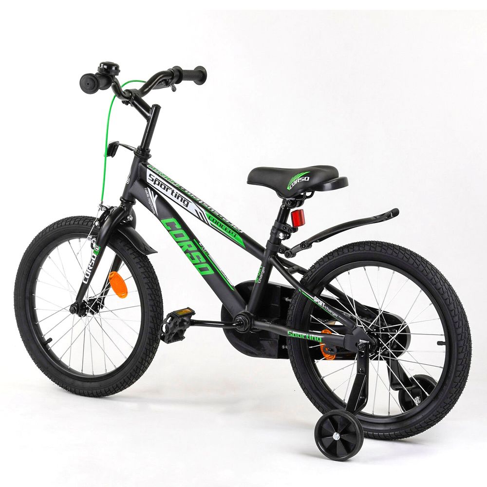 Велосипед Corso 18" Чорно-зелений 6800082181533