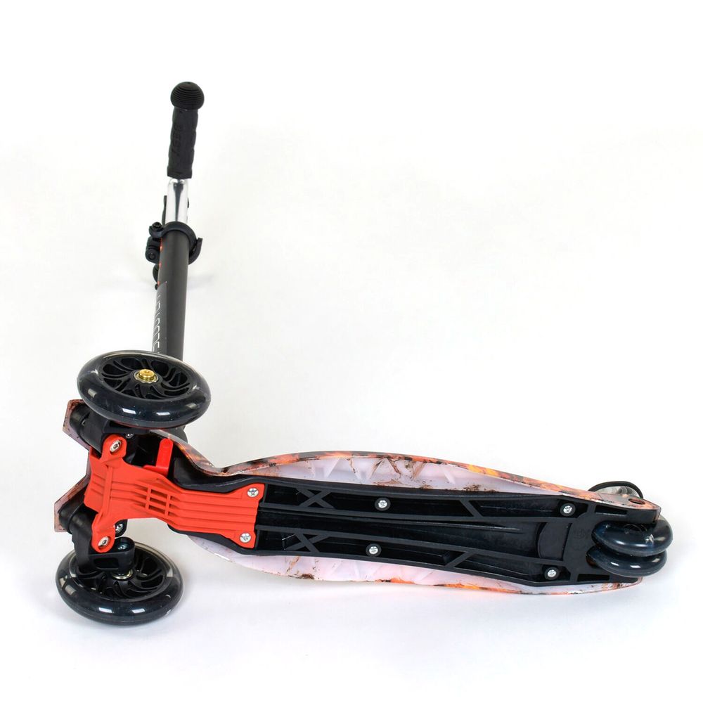 Самокат Scooter со световым эффектом Черно-оранжевый 6900065246617