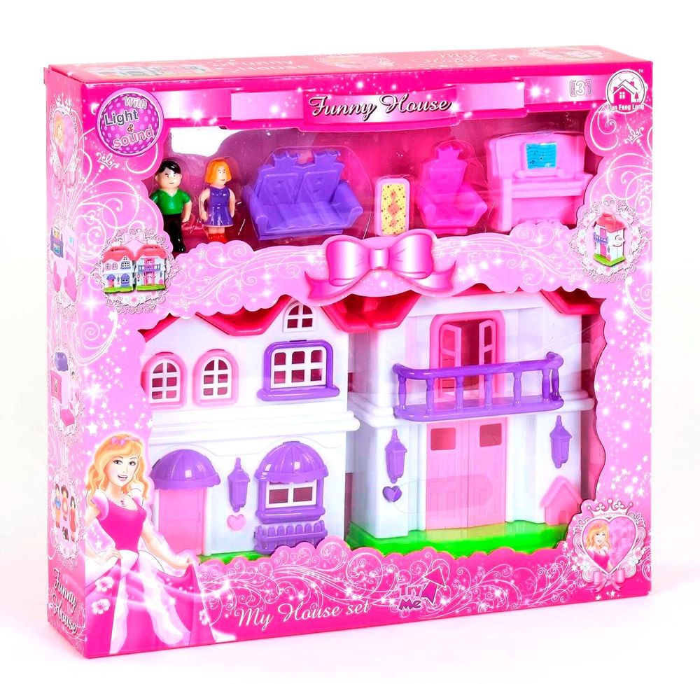 Кукольный замок с мебелью музыкальный Kimi Розовый 6981581350521