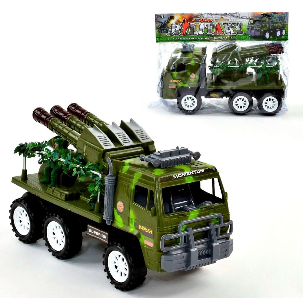 Військова вантажівка Kimi з інерційним механізмом зелена 63337048