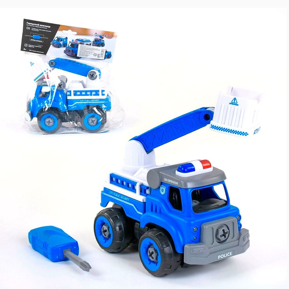 Полицейская автовышка Конструктор Kimi со звуковым эффектом Синяя 6977245360463