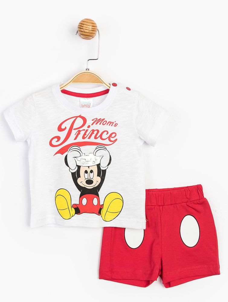 Комплект (футболка, шорты) Mickey Mouse 68-74 см (6-9 мес) Disney MC15597 Бело-красный 8691109782410