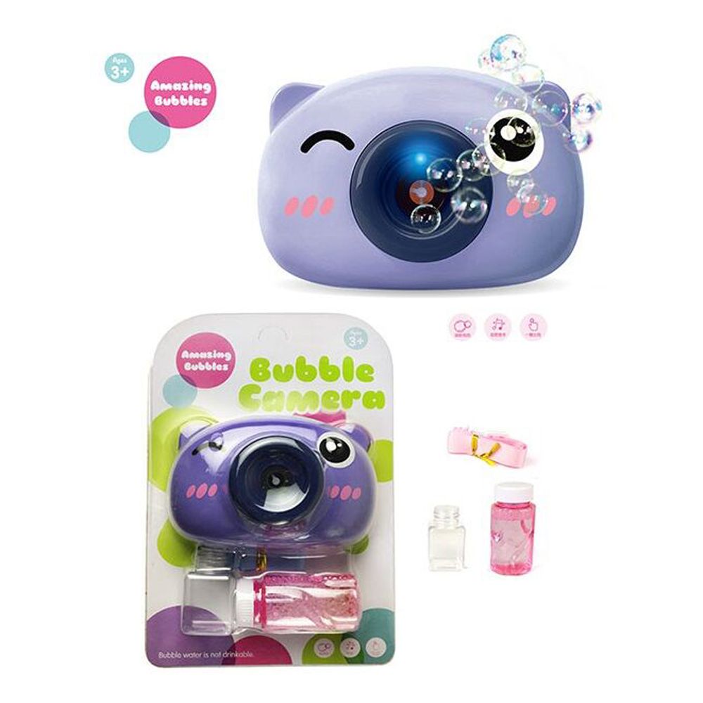 Фотоаппарат с мыльными пузырями Kimi со световым и звуковым эффектом Фиолетовый 6969770190233