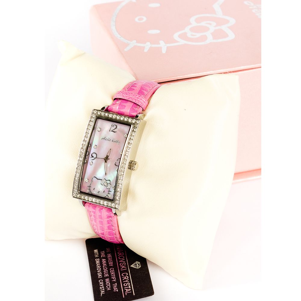 Годинники Hello Kitty Swarovski Sanrio Сіро-рожевий 4045316503094