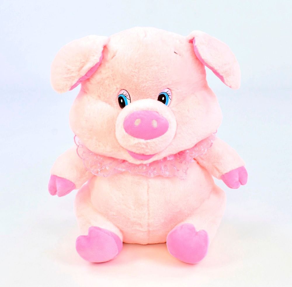 Мягкая игрушка свинка Kimi розовая 35 см 70589048