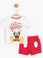 Комплект (футболка, шорти) Mickey Mouse 80-86 см (12-18 міс) Disney MC15597 Біло-червоний 8691109782397