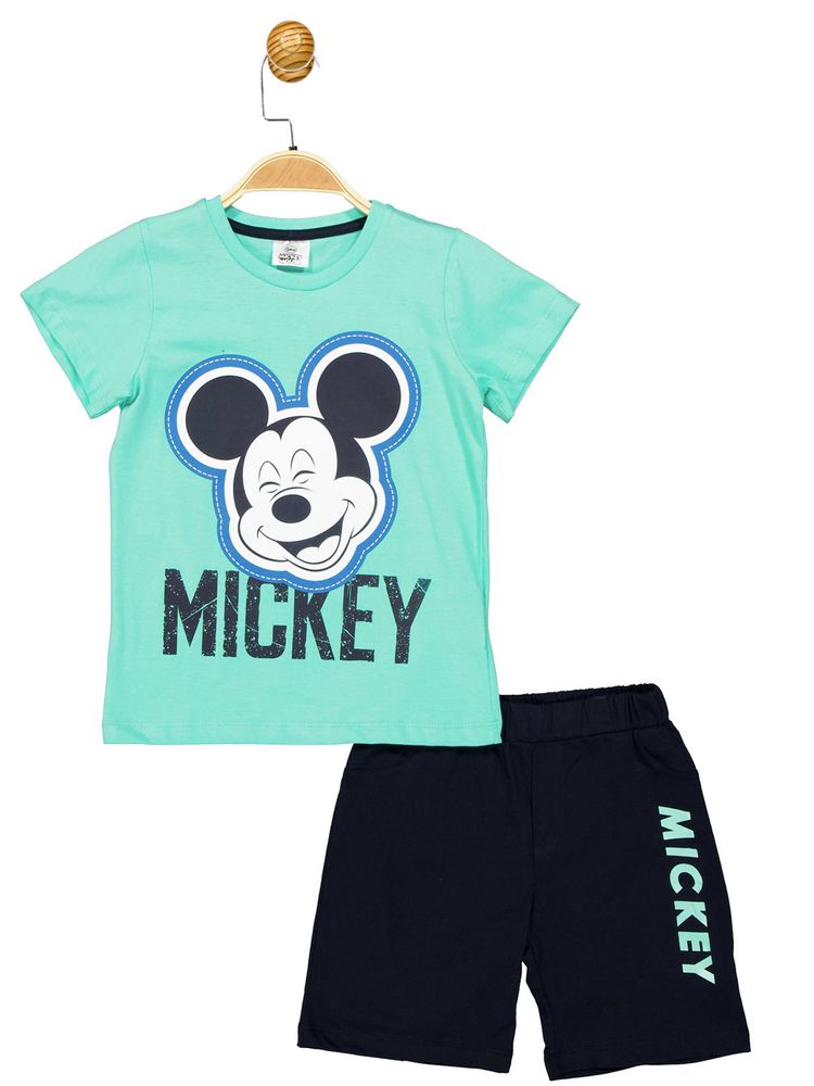 Комплект (футболка, шорти) Mickey Mouse 98 см (3 роки) Disney MC18068 Чорно-бірюзовий 8691109891709
