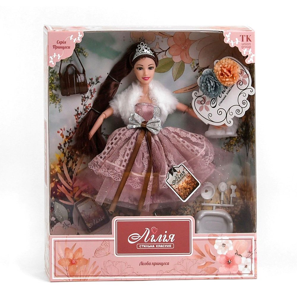 Лялька з аксесуарами 30 см Kimi Лісова принцеса Вихованець Біло-рожева 4660012503867