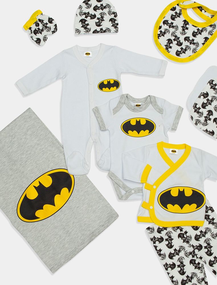 Набір одягу Batman 0-3 міс DC Comics (ліцензований) Cimpa 10 шт білий BM13990