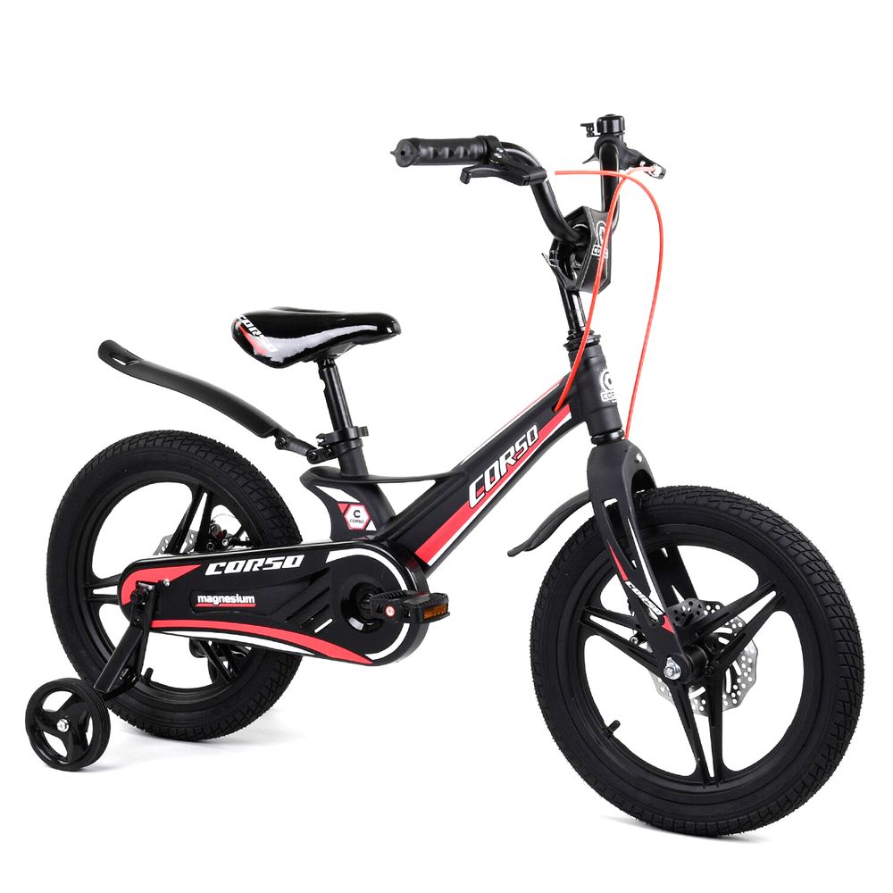 Велосипед Corso 16" Чорно-червоний 6800077160222