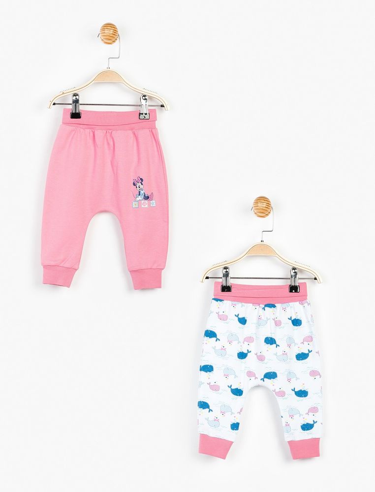 Набір штанів Minnie Mouse 3-6 міс (62-68 см) Disney (ліцензований) Cimpa 2 шт білі рожеві MN12760