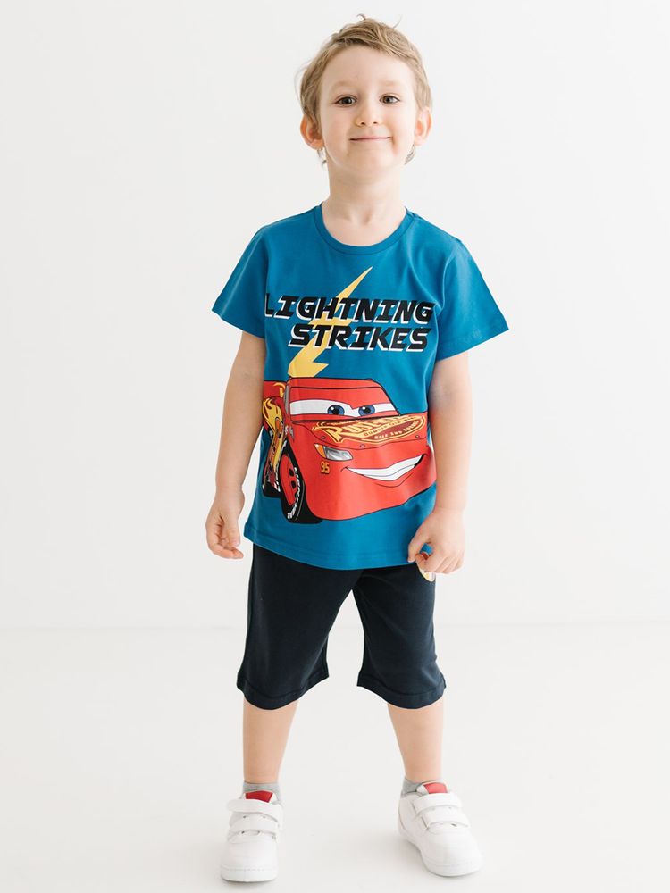 Комплект (футболка, шорти) Cars Pixar Маккуїн 98 см (3 роки) Cimpa CR17590 Чорно-синій 8691109887658