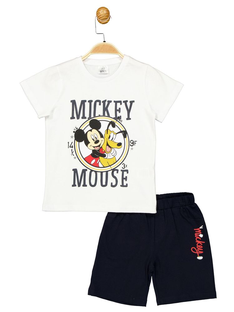 Комплект (футболка, шорты) Mickey Mouse 110 см (5 лет) Disney MC18070 Бело-черный 8691109888105