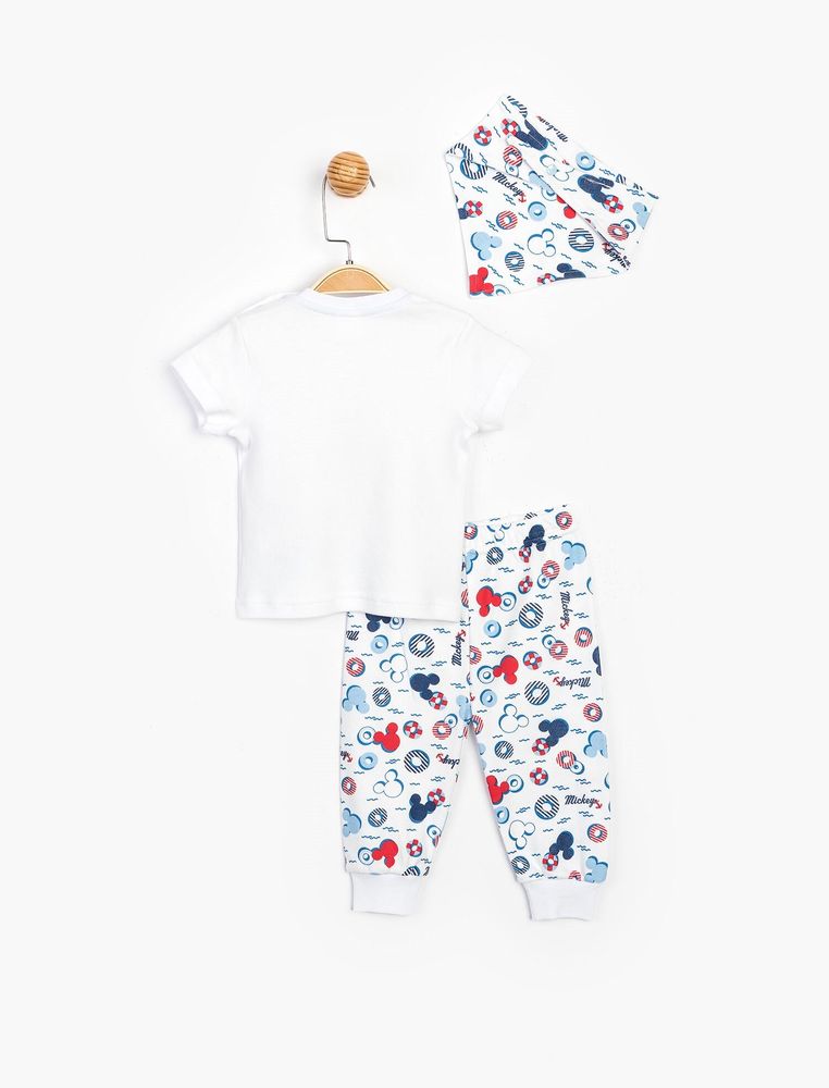 Комплект (футболка, штани, бандана) Mickey Mouse Disney 12-18 міс (80-86 см) білий MC15473
