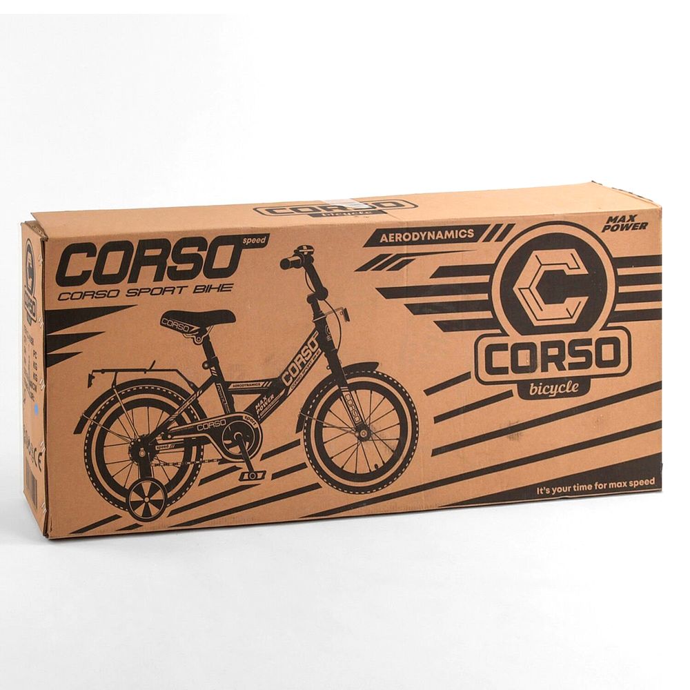 Велосипед Corso 16" Чорно-жовтогарячий 6800083169080