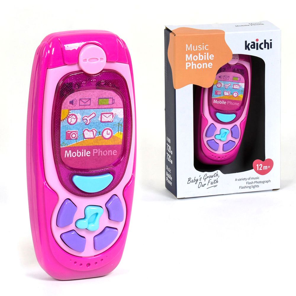 Телефон Kimi зі світловим і звуковим ефектом Рожевий 6974079330051