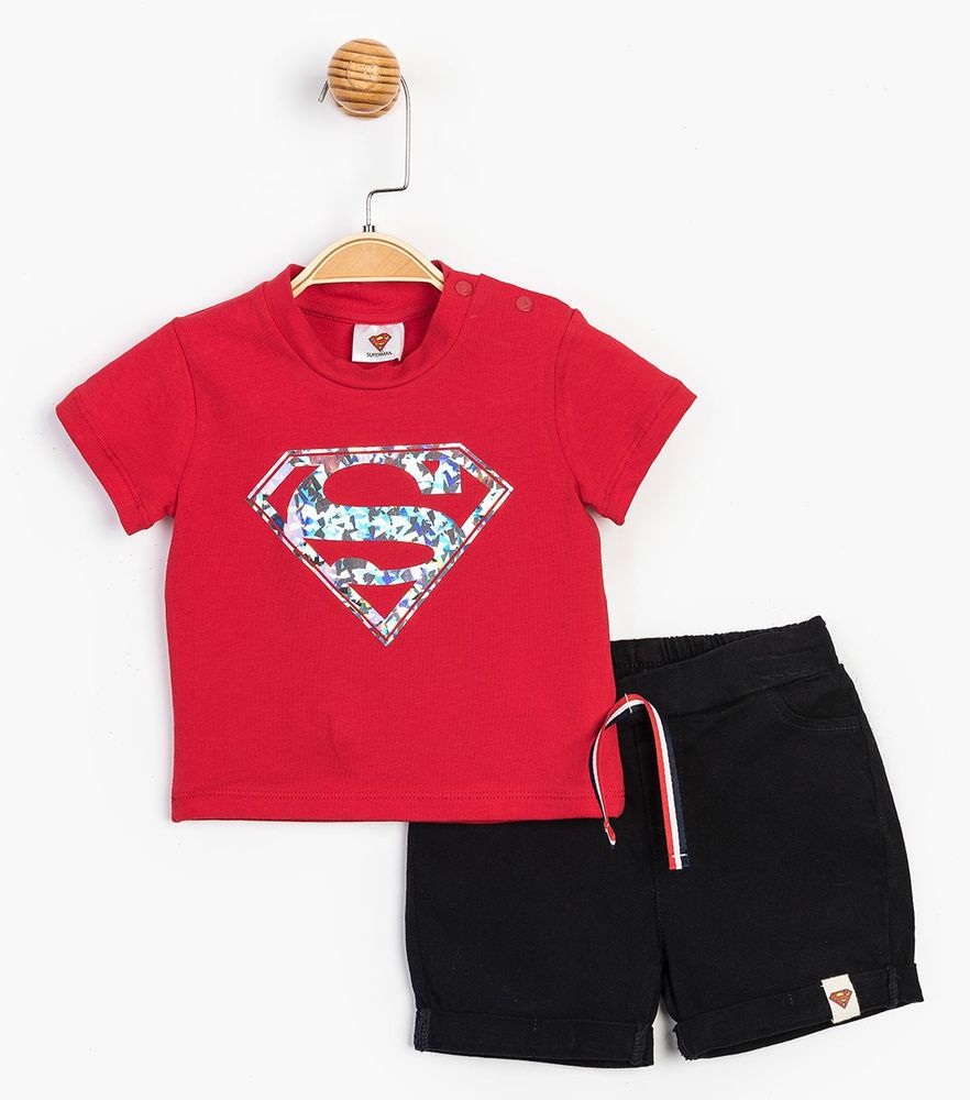 Комплект (футболка, шорты) Superman 68-74 см (6-9 мес) Cimpa SM15557 Черно-красный 8691109794550