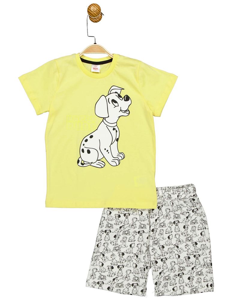 Комплект (футболка, шорти) 101 Dalmatians 98 см (3 роки) Disney DL17606 Сіро-жовтий 8691109890443