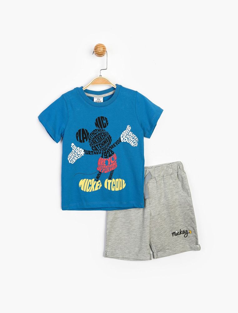 Комплект (футболка, шорти) Mickey Mouse Disney 2 роки (92 см) синьо-сірий MC15602