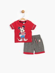 Комплект (футболка, шорты) Mickey Mouse Disney 12-18 мес (80-86 см) красно-серый MC15454