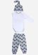 Комплект (боди, штаны, шапка) Бэтмен Cimpa 62-68 см (3-6 мес) BM18268 Бело-серый 8691109922816