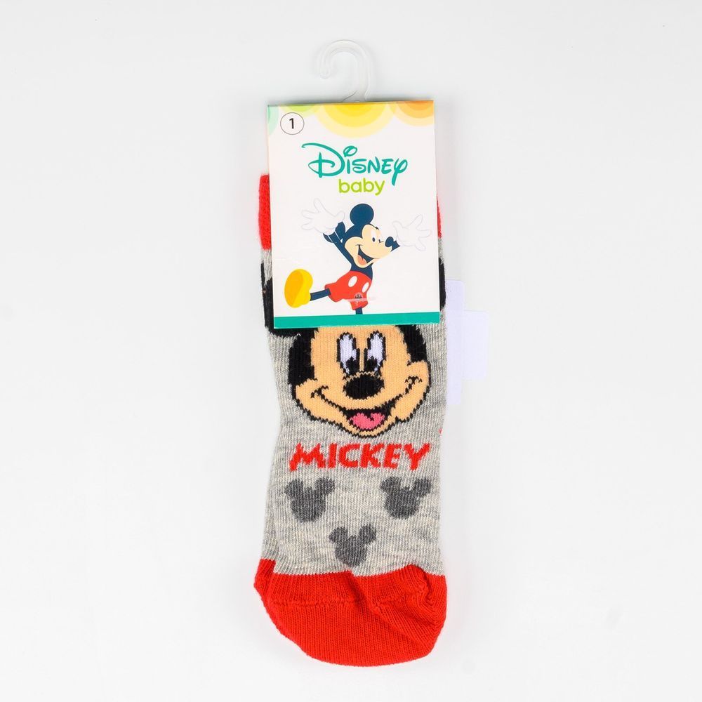 Шкарпетки Міккі Маус 16-18р (0-6 міс) Disney MC17038-3 Сіро-червоний 2000000036618