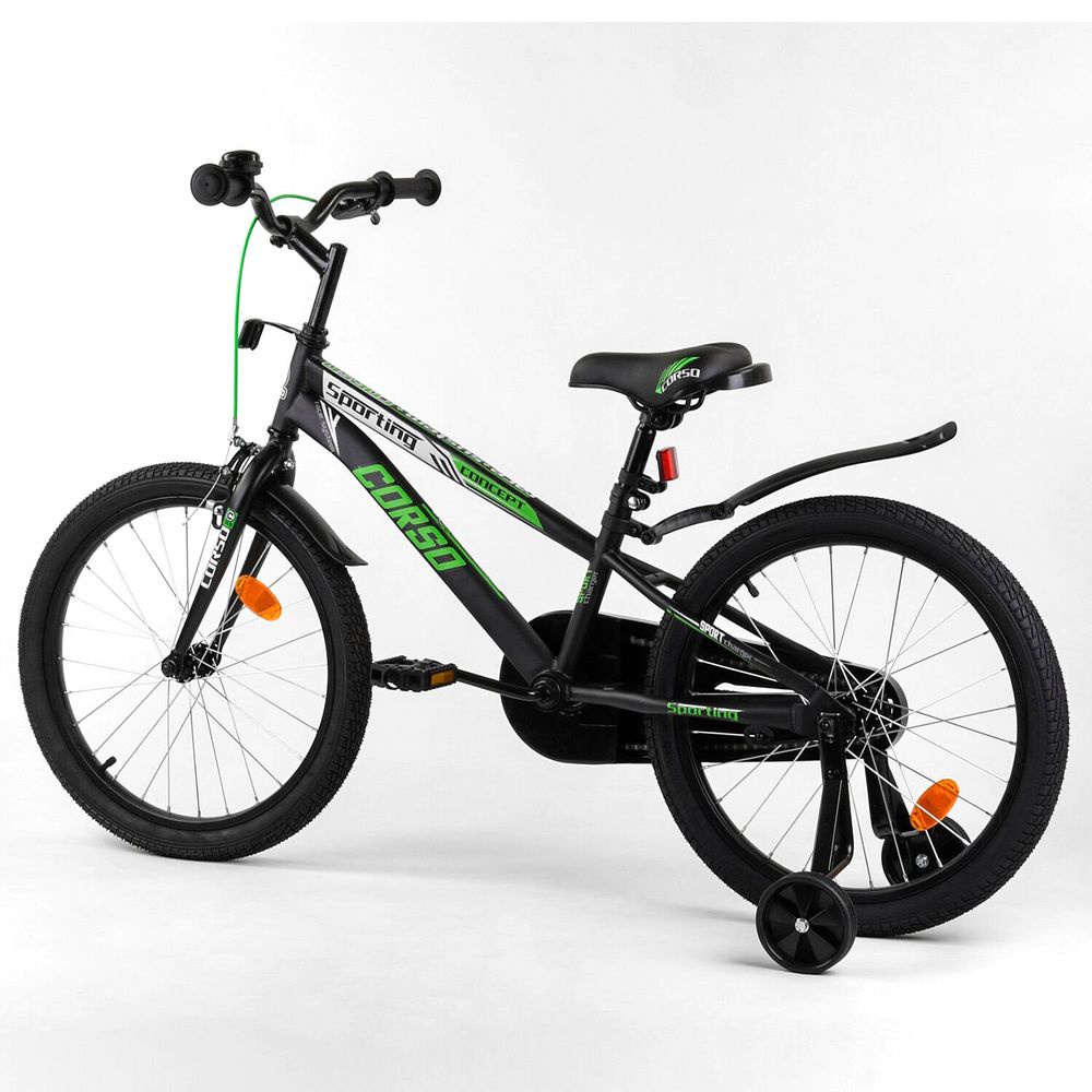 Велосипед Corso 20" Черно-зеленый 6800082207158