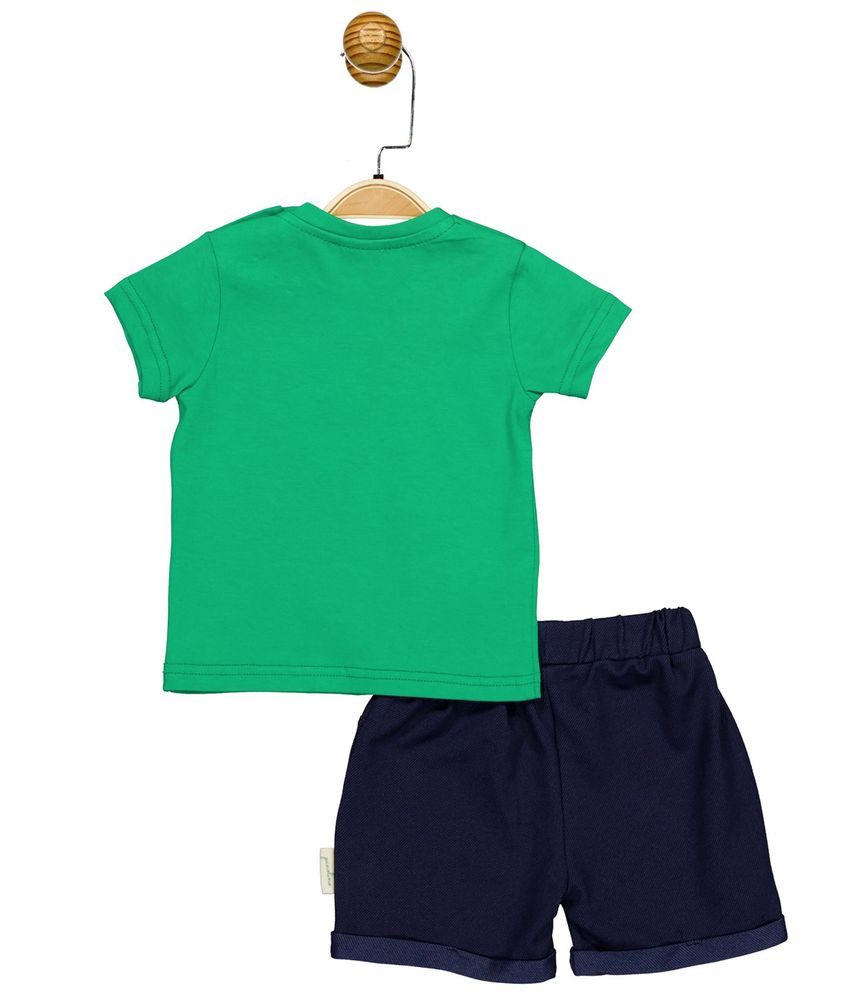 Комплект (футболка, шорти) 68-74 см (6-9 міс) Panolino PL17526 Синьо-зелений 8691109878182