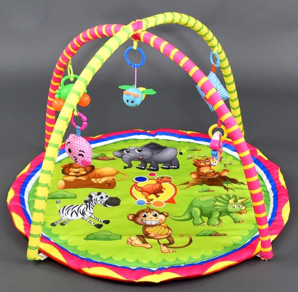 Игровой коврик Животные Kimi с 5 подвесками-погремушками разноцветный 60434048