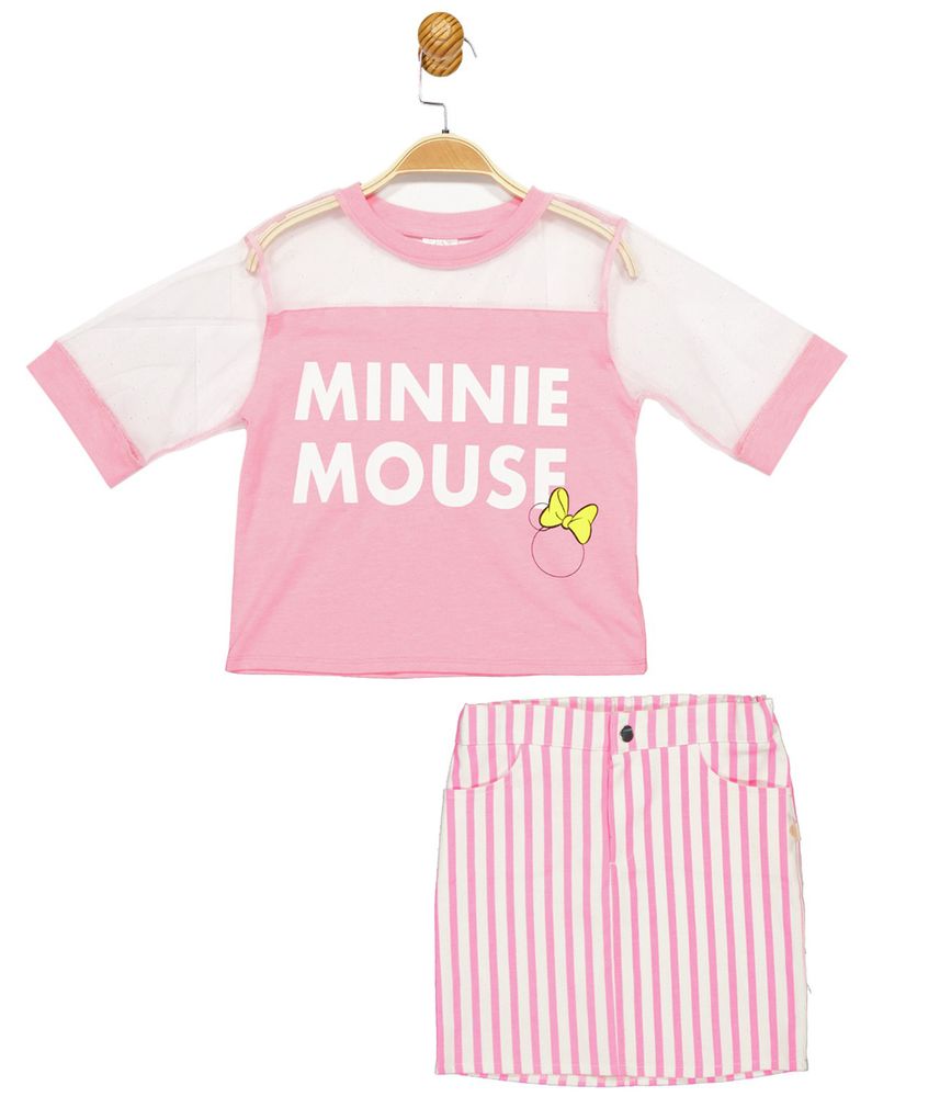 Комплект (футболка, шорты) Minni Mouse 98 см (3 года) Disney MN17665 Бело-розовый 8691109885494