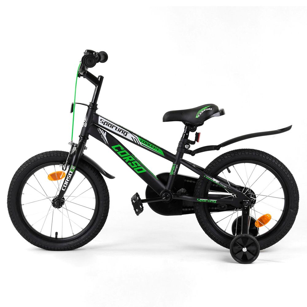 Велосипед Corso 16" Черно-зеленый 6800082162181