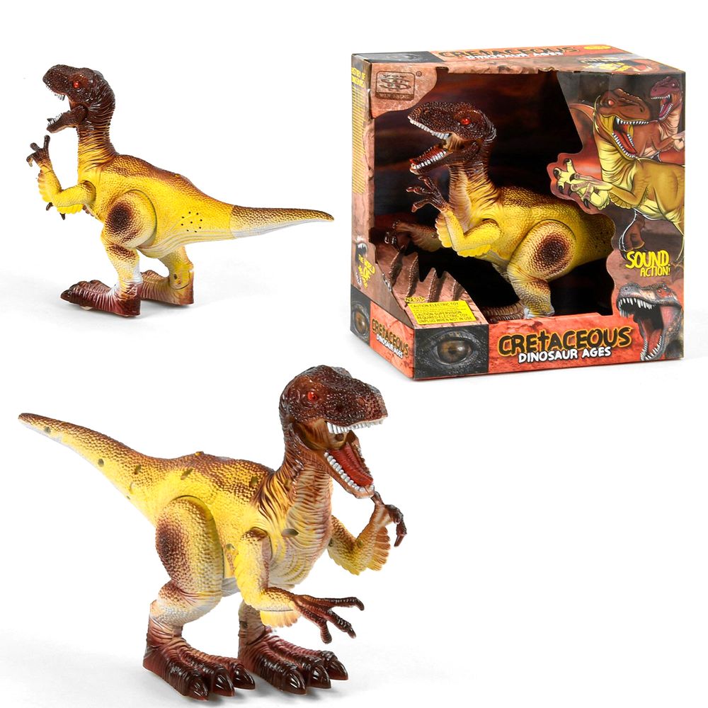 Динозавр Kimi зі світловим і звуковим ефектом Жовто-коричневий 6965132040529