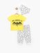 Комплект (футболка, штани, бандана) Batman DC Comics 12-18 міс (80-86 см) жовто-білий BM15571