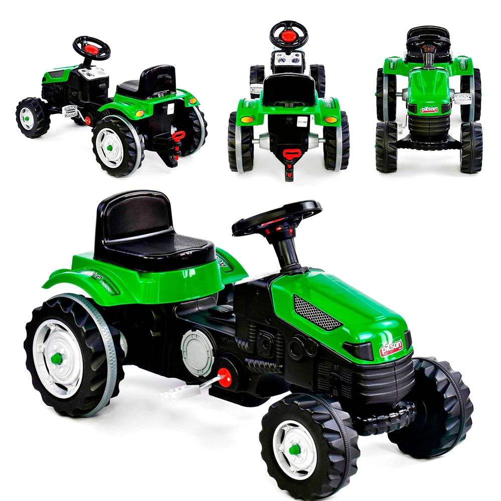 Веломобіль-трактор Alpha зі світловим ефектом Чорно-зелений 2000000025728