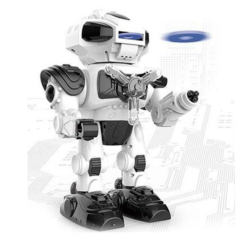 Бойовий робот стріляє дисками Kimi зі світловим і звуковим ефектом Біло-чорний 6969274010099