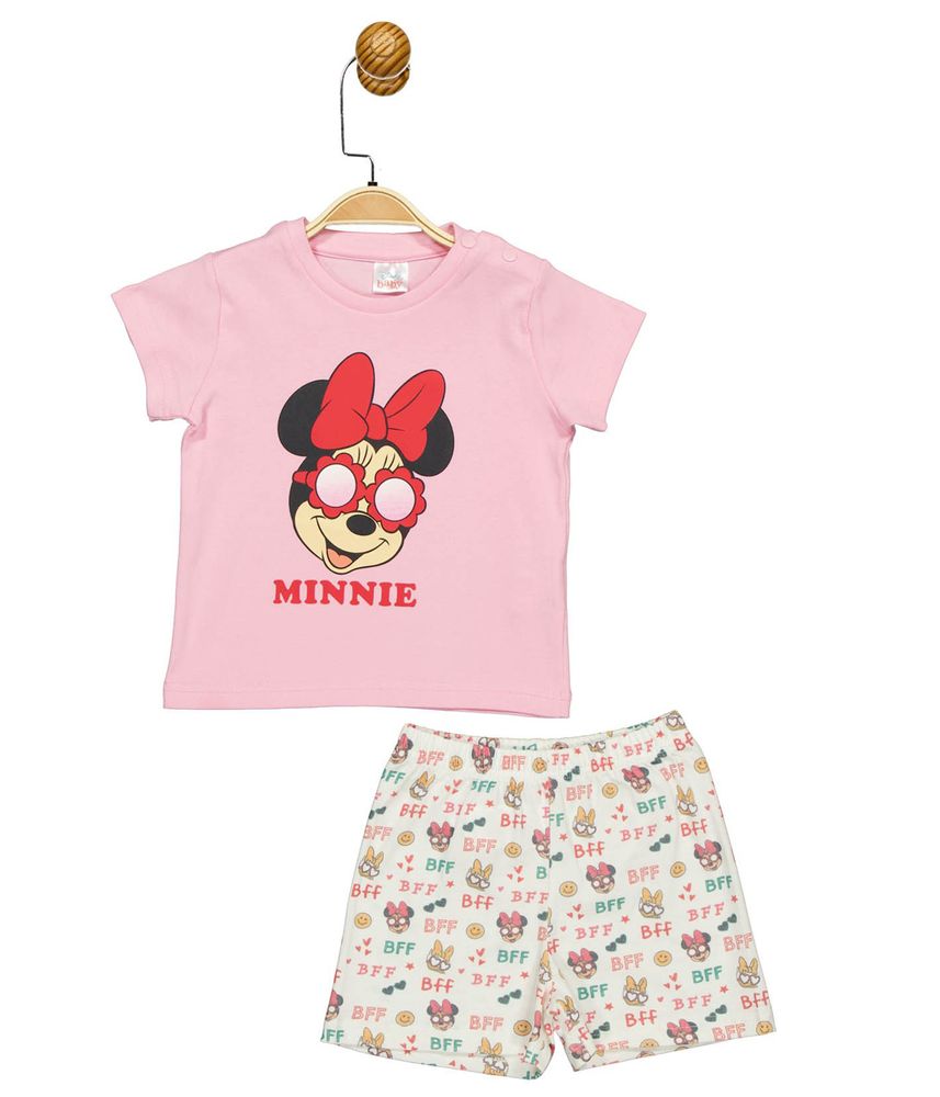Комплект (футболка, шорти) Minni Mouse 86 см (1 рік) Disney MN17335 Біло-рожевий 8691109876201