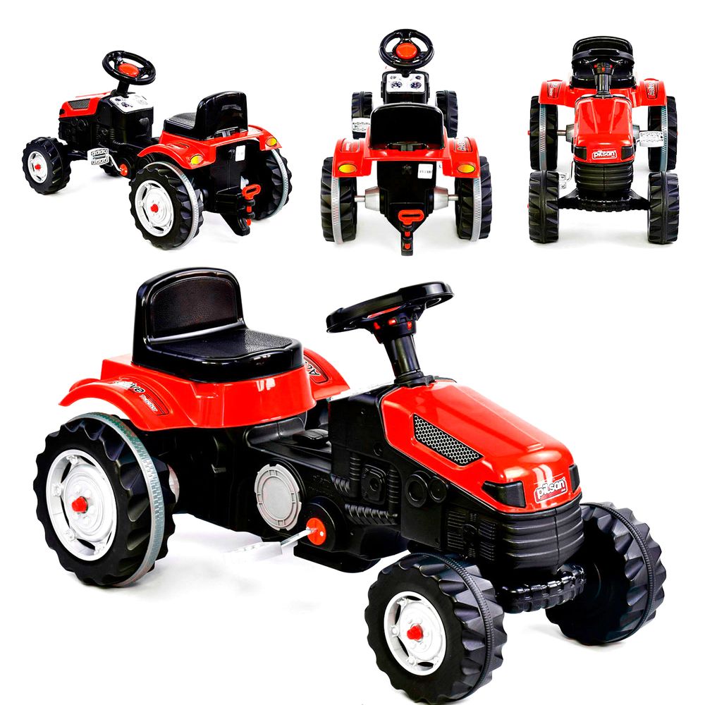 Веломобіль-трактор Alpha зі світловим ефектом Чорно-червоний 2000000025735