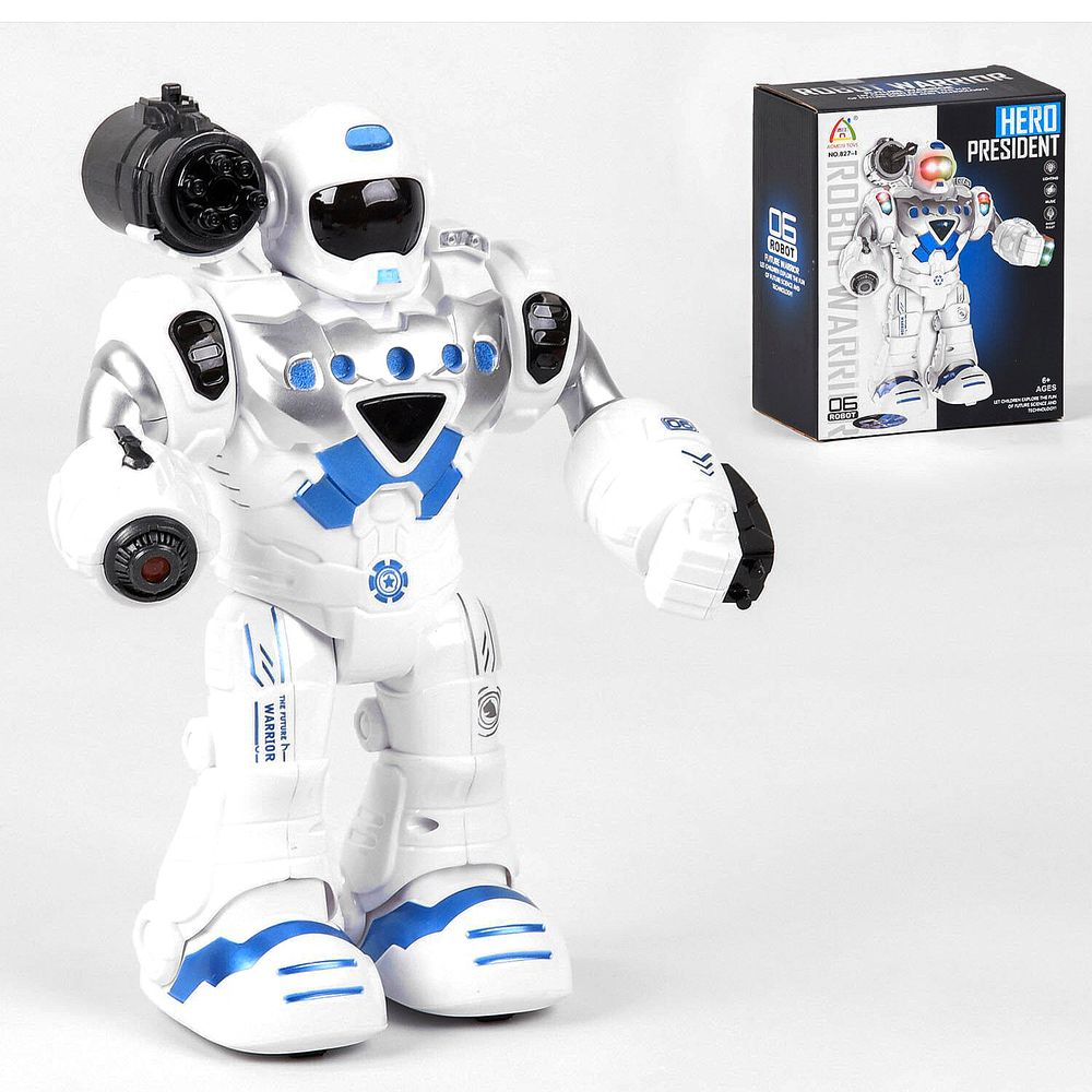 Бойовий робот стріляє Kimi проектор зі світловим і звуковим ефектом Біло-синій 6975098010085