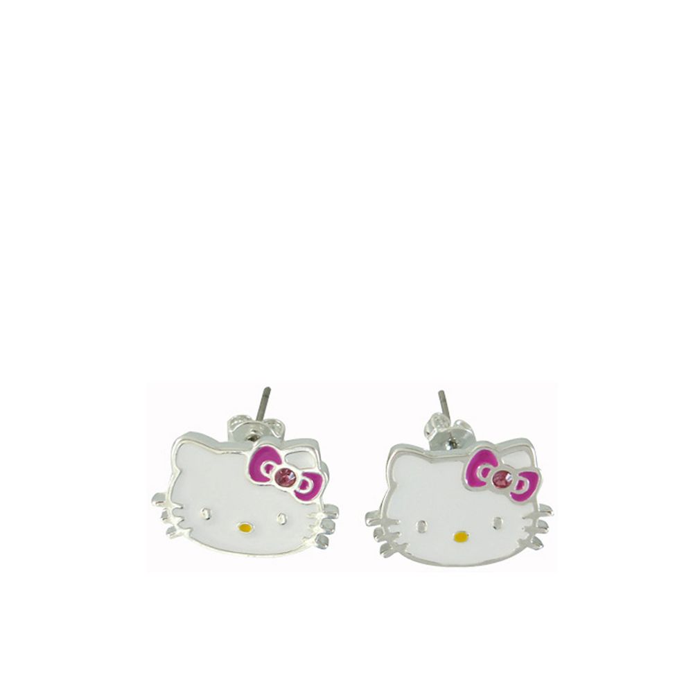 Сережки-пусети Hello Kitty Sanrio Біло-рожевий 4045316572878