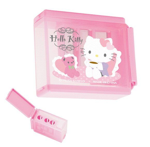 Точилка для олівців потрійна з контейнером Hello Kitty Sanrio Рожевий 881780419912