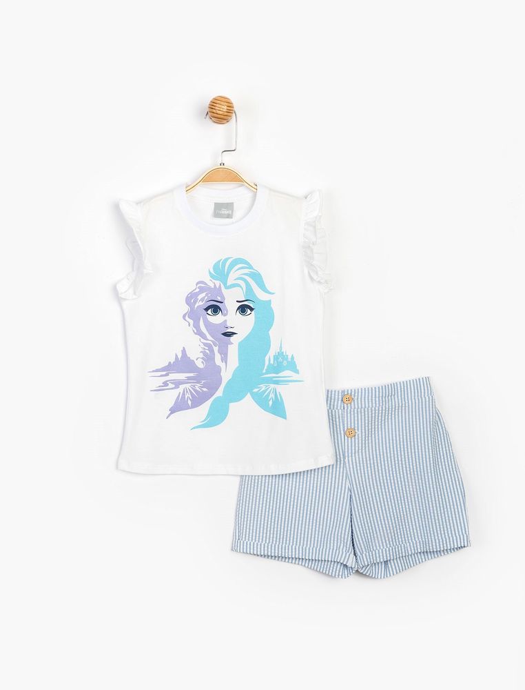 Комплект (футболка, шорти) Frozen Disney 3 роки (98 см) біло-синій FZ15617