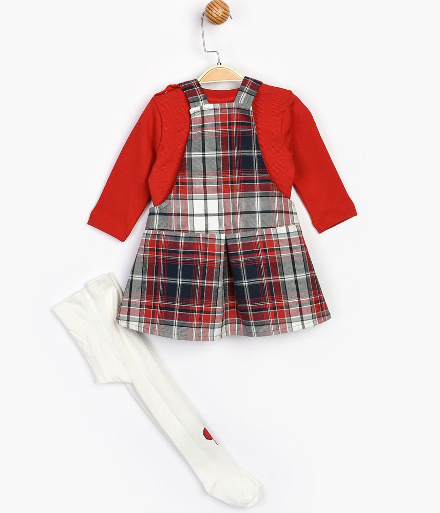 Комплект (сукня, світшот, колготки) Мінні Маус 80-86 см (12-18 міс) Disney MN16094 Темно-червоний 8691109830982
