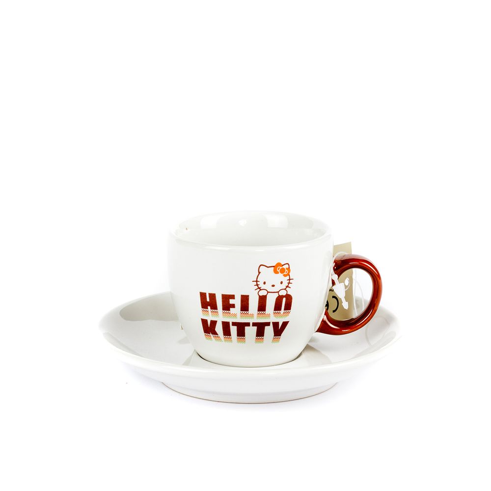 Чашка з блюдцем для еспресо Hello Kitty Sanrio Біла 4045316405695