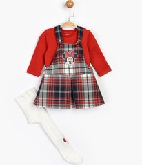Комплект (сукня, світшот, колготки) Мінні Маус 86-92 см (18-24 міс) Disney MN16094 Темно-червоний 8691109830999