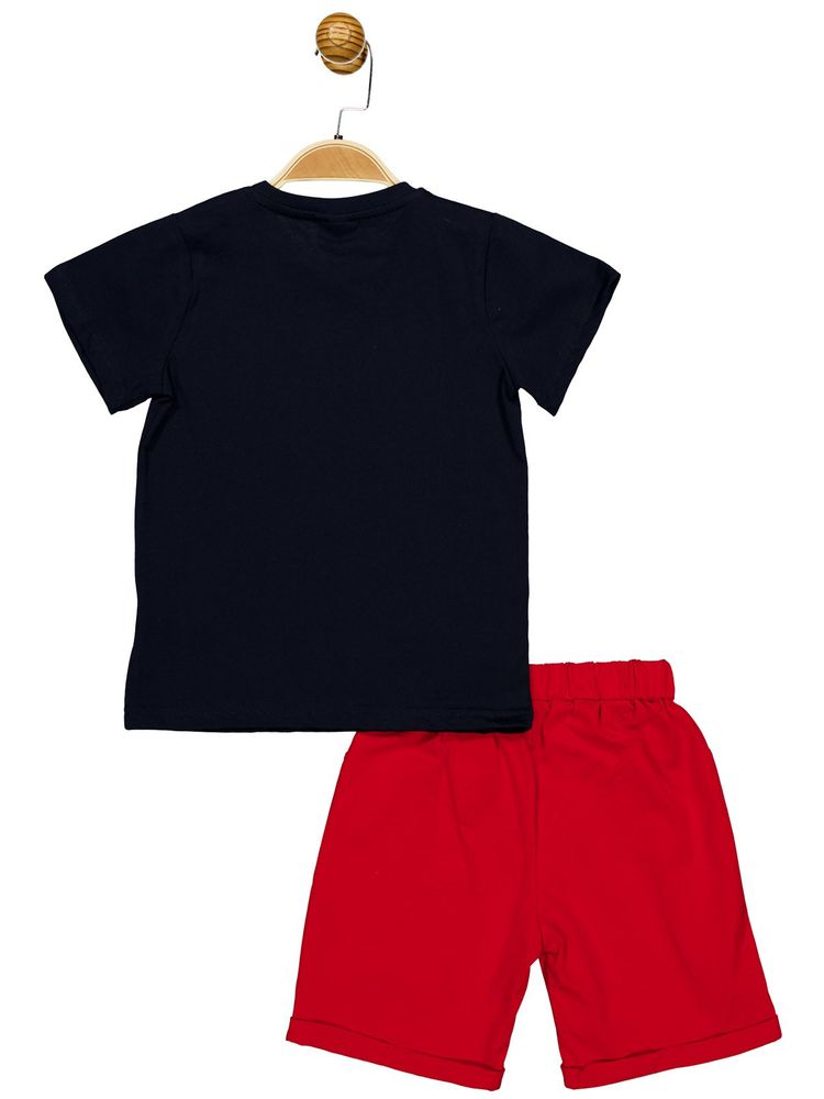 Комплект (футболка, шорти) 98 см (3 роки) Panolino PL17583 Синьо-червоний 8691109885340