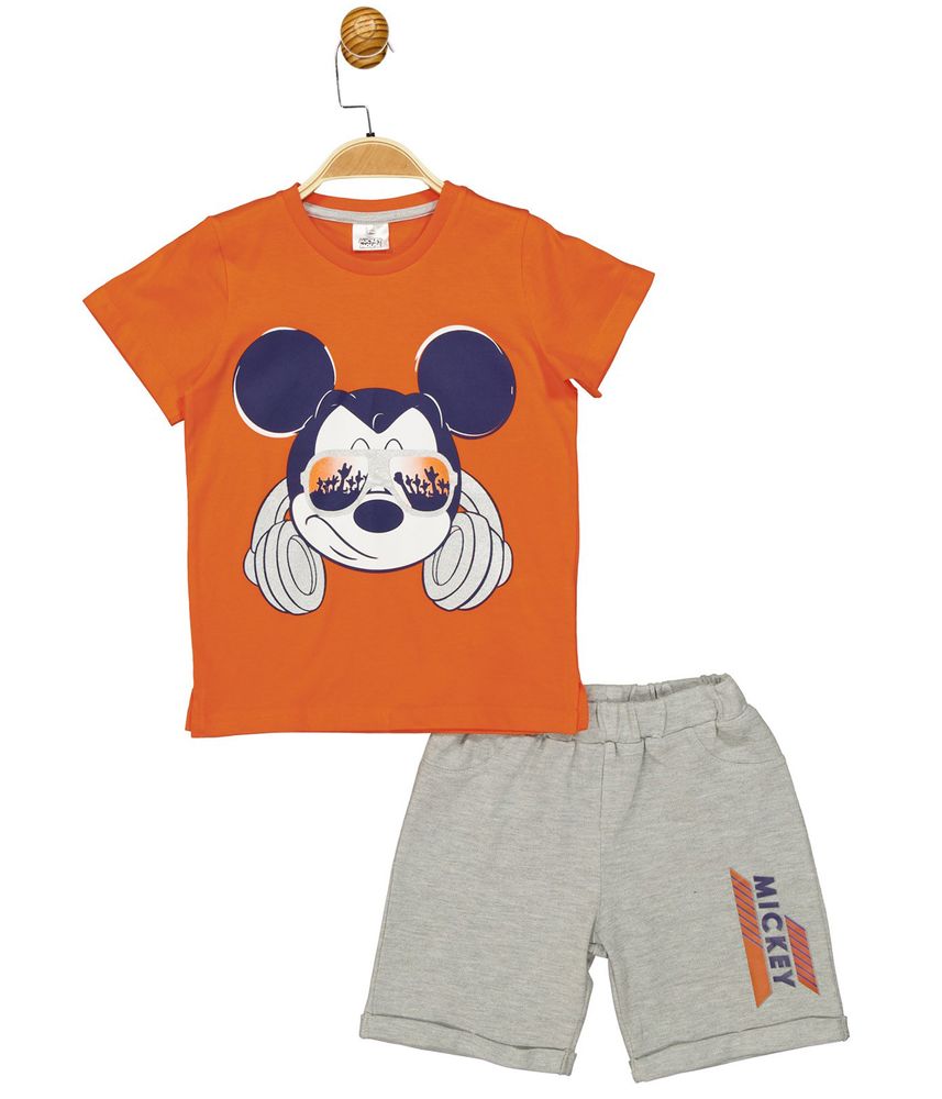 Комплект (футболка, шорти) Mickey Mouse 98 см (3 роки) Disney MC17290 Сіро-помаранчевий 8691109880468