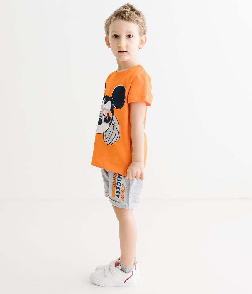 Комплект (футболка, шорты) Mickey Mouse 98 см (3 года) Disney MC17290 Серо-оранжевый 8691109880468