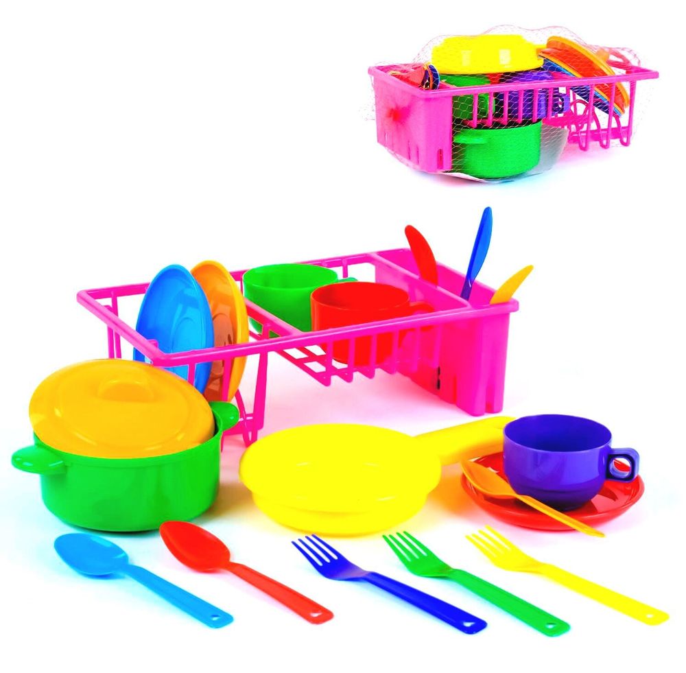 Набор посуды с сушкой Kimi разноцветный 13058048